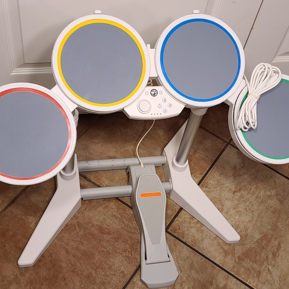 Nintendo Wii Harmonix Wired Rock Band Drum Set 19092 With Pedal Tested!
